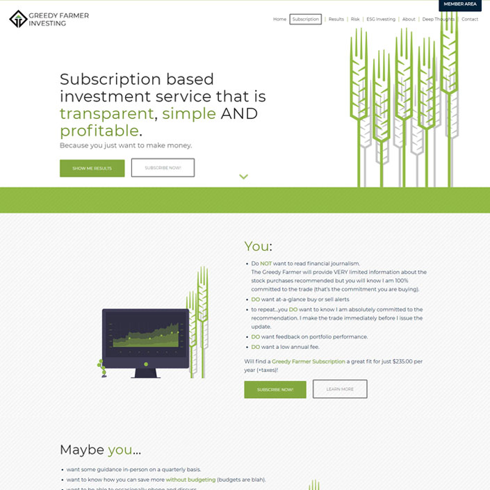 Investment service web design Alberta
